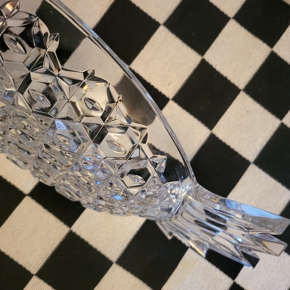 Vtg Shannon Clear Crystal Pineapple Hospitality Server Bowl - Picture 5 of 5